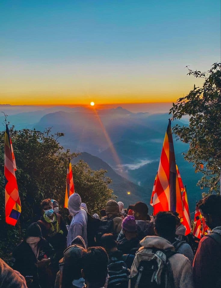 Mountain top sunrise view